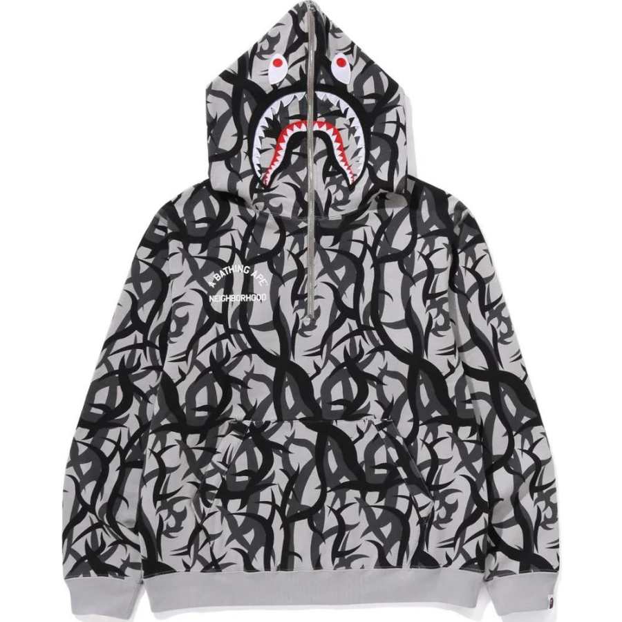 A BATHING APE Bape Trial Camo Two Face Half Zip Pullover Hoodie