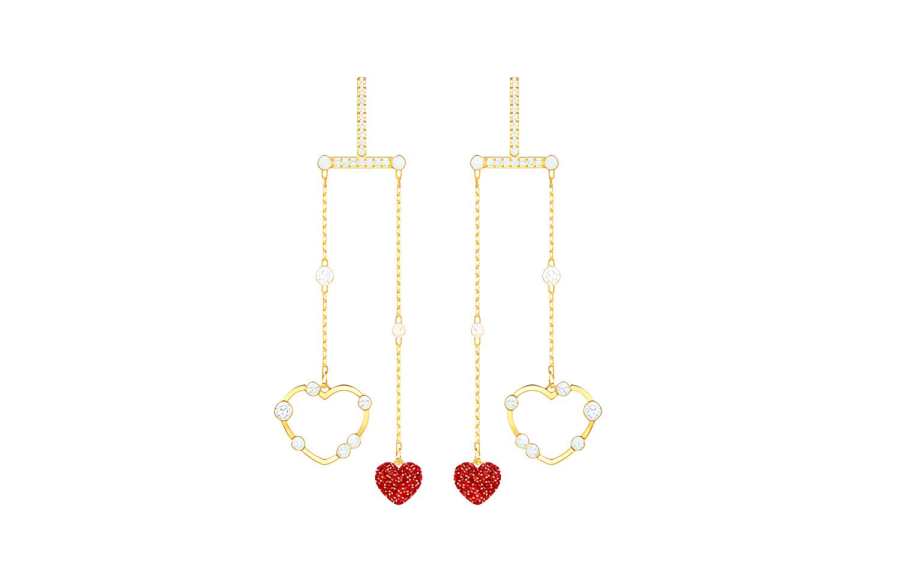 Swarovski OXO Faux Crystal Stud Earrings Women's Red