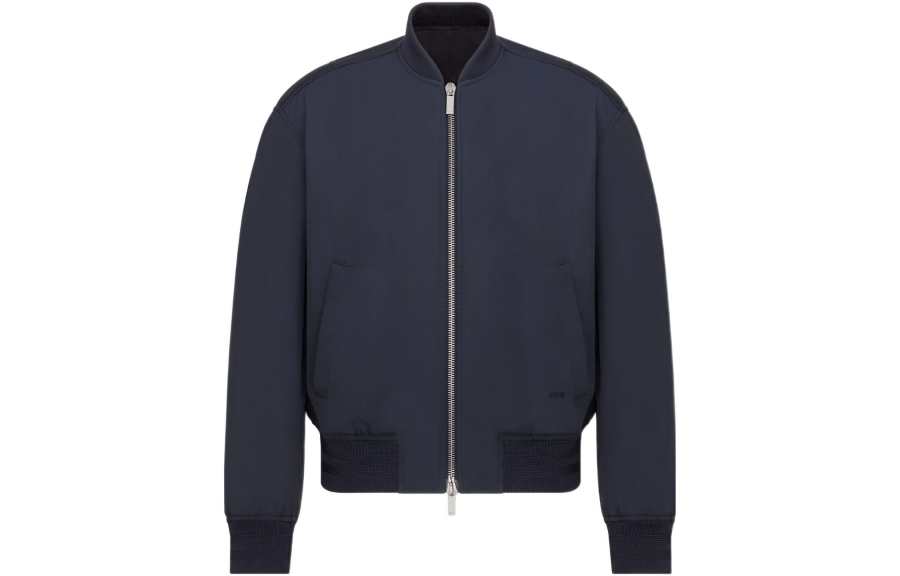 DIOR DIOR Jackets Men's Blue Stand Collar Moderate Other