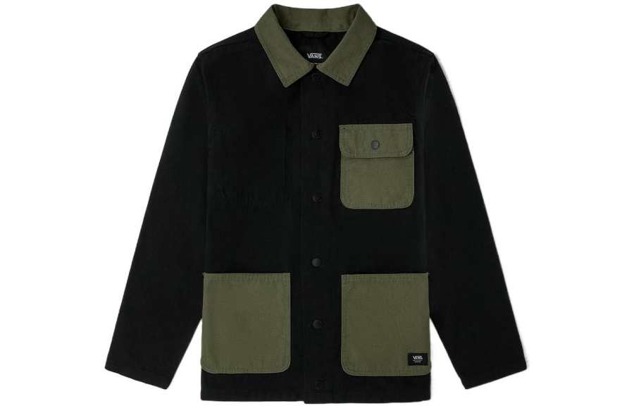 Vans Vans Jackets Men's Army Green Lapel Moderate Other