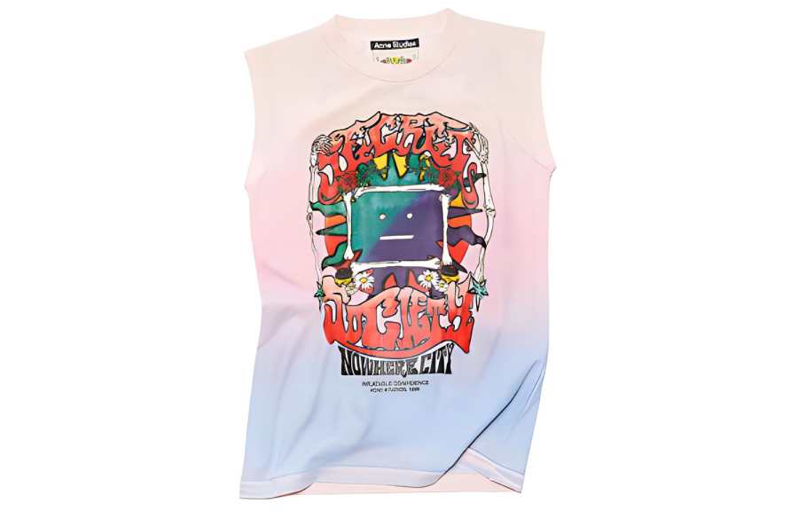 Acne Studios Tank Tops Unisex Pink Crew Neck Moderate Straight Fit