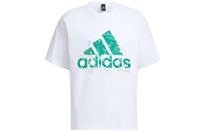 Adidas Adidas T Shirts Men's White Crew Neck Moderate Straight Fit