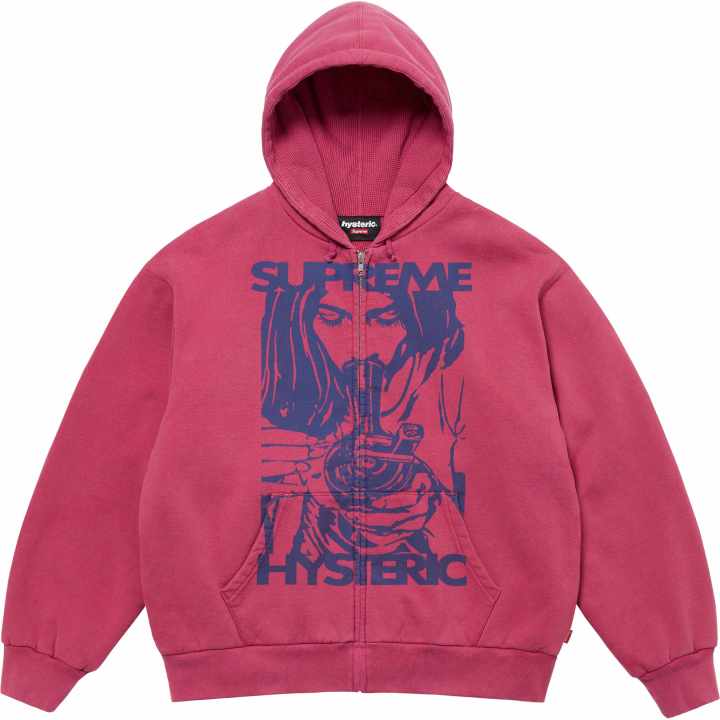 Supreme Supreme Hysteric Glamour Thermal Lined Zip Up Hooded Sweatshirt