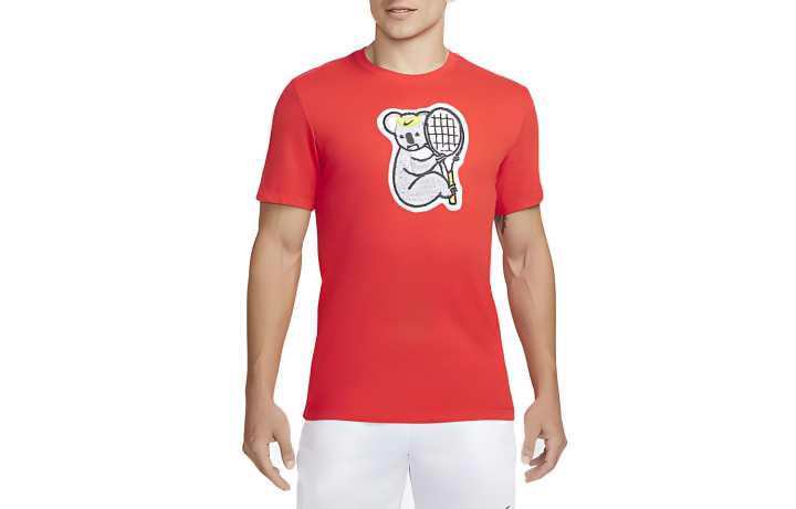 Nike Nike T Shirts Men's Red Crew Neck Moderate Straight Fit