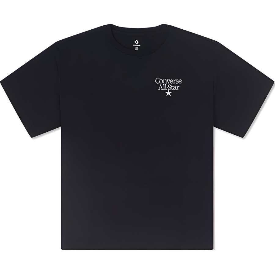 Converse T Shirts Men's Black Crew Neck Moderate Straight Fit