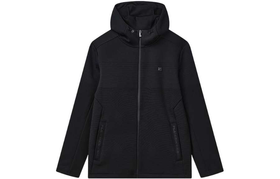 FILA FILA Jackets Men's Black Hooded Thickened Wind Shell