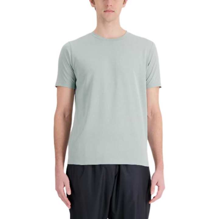 New Balance New Balance Heathertech T Shirt Men's Gray Green