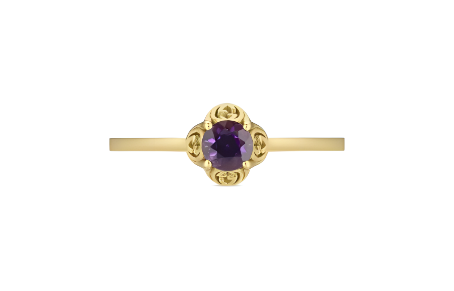 GUCCI Interlocking 18K Gold Rings Unisex Gold