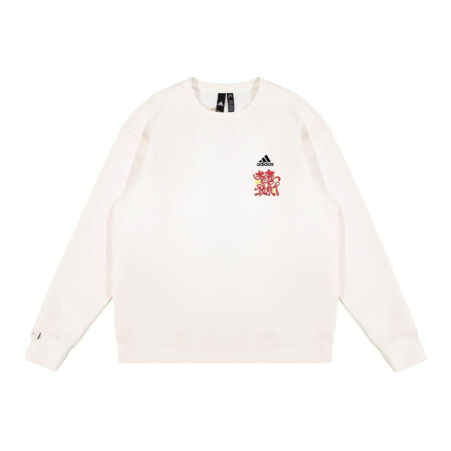 Adidas Adidas Sweatshirts Unisex Ecru Crew Neck Moderate Regular