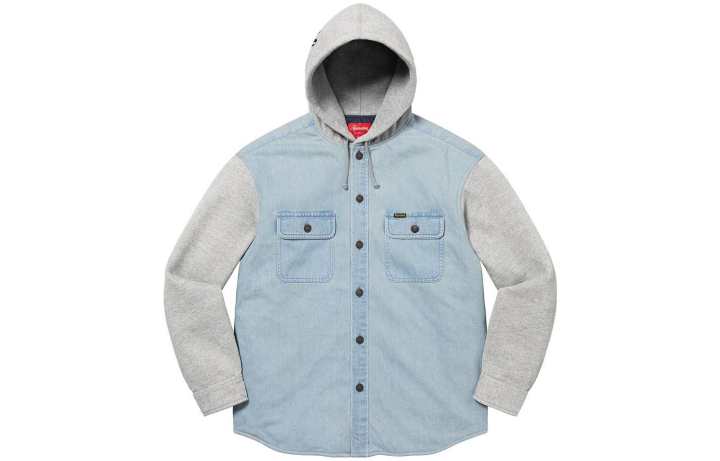 Supreme Supreme Fleece Hooded Denim Shirt