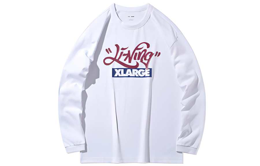 Li-Ning Li Ning X XLARGE T Shirts Men's White Crew Neck Moderate