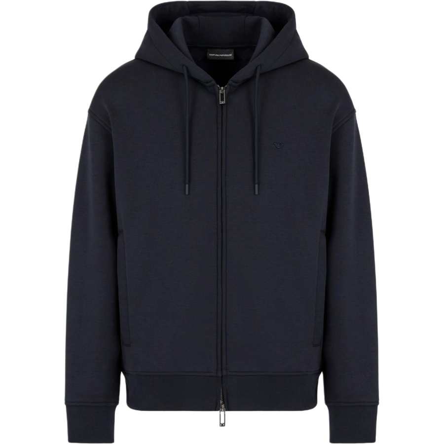 EMPORIO ARMANI Lyocell blend Jersey Hooded Sweatshirt With Zip