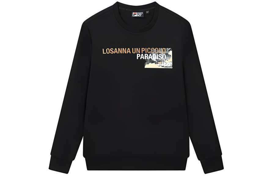 FILA Sweatshirts Men's Black Crew Neck Moderate Regular