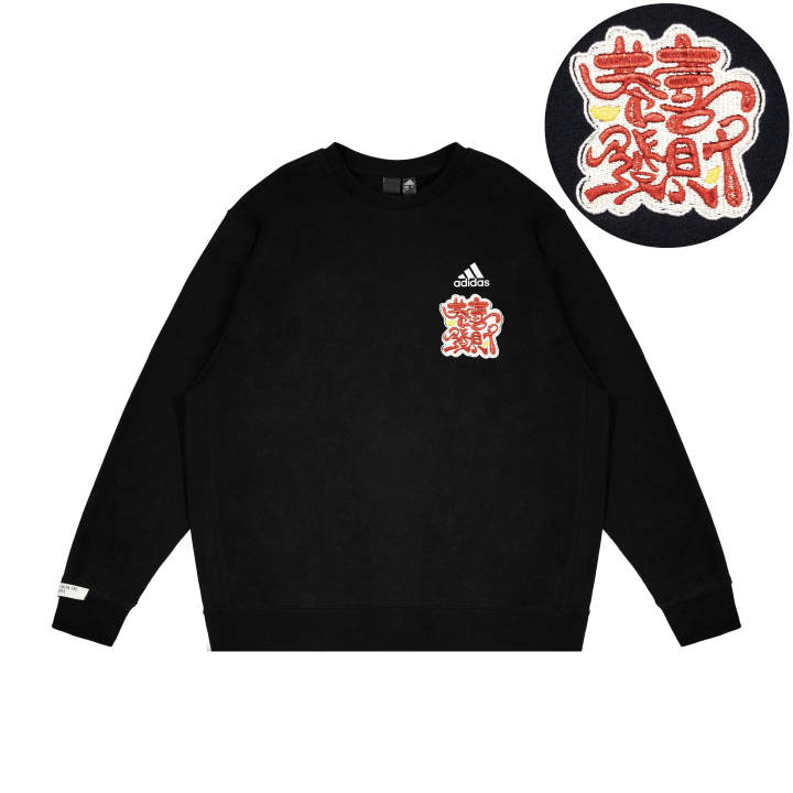 Adidas Adidas Sweatshirts Unisex Black Crew Neck Moderate Regular