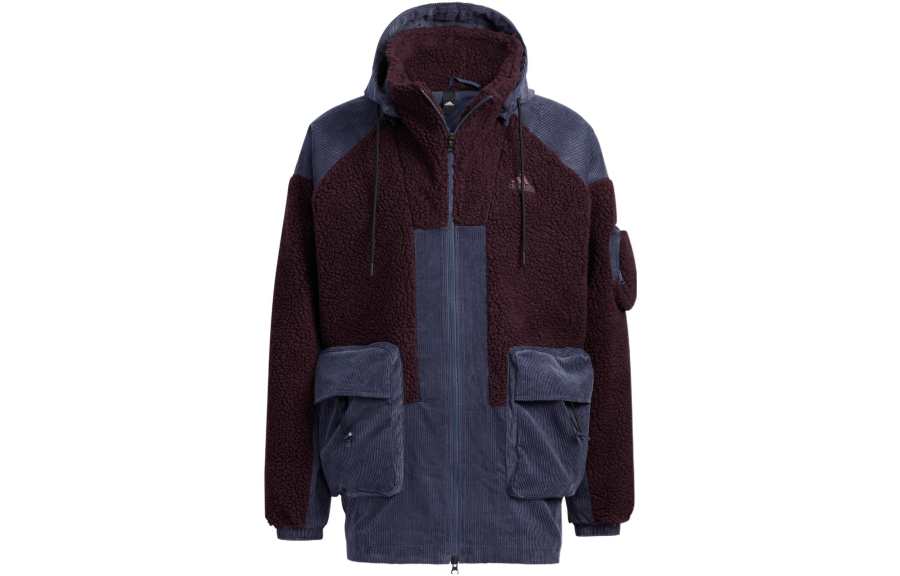 Adidas Adidas Jackets Men's Dark Reddish Purple Hooded Moderate