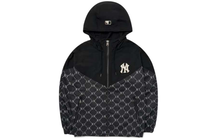 MLB Old Flower Jackets Unisex Black Hooded Moderate Other