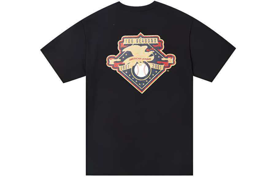 New Era T Shirts Unisex Black Crew Neck Moderate