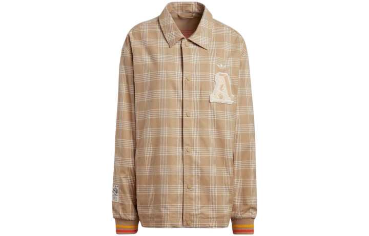 Adidas Adidas Jackets Men's Beige Lapel Moderate Straight Fit