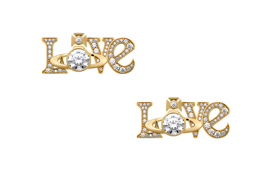 Vivienne Westwood Electroplated, Cubic Zirconia Stud Earrings Women's Gold
