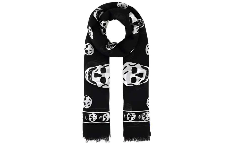Alexander McQueen Alexander McQueen All Over Skull Logo Scarf