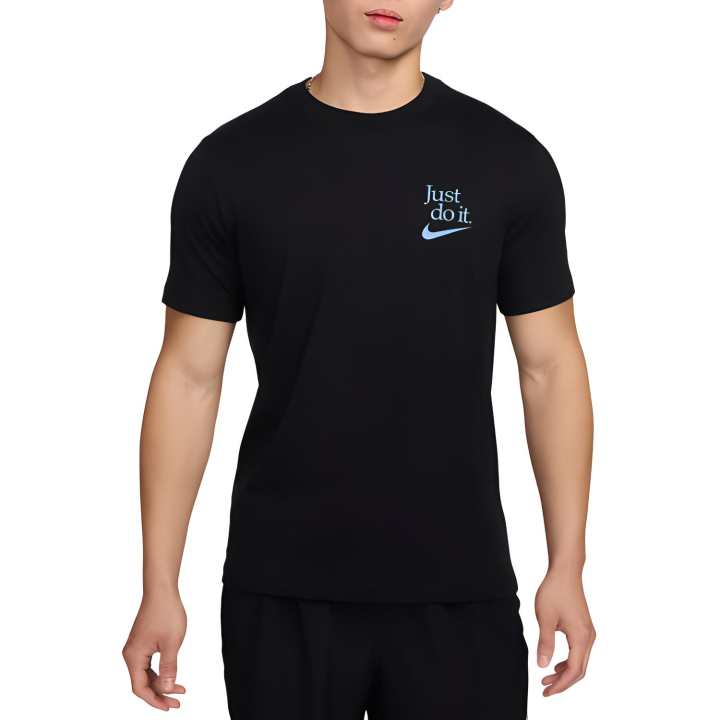 Nike Nike T Shirts Men's Black Crew Neck Moderate Straight Fit
