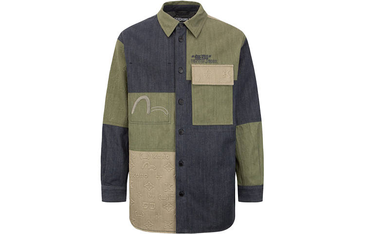 EVISU EVISU Denim Jackets Men's Multicolor Lapel Moderate Other