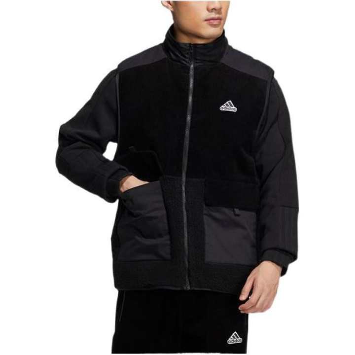 Adidas Adidas Jackets Men's Black Stand Collar Moderate Workwear