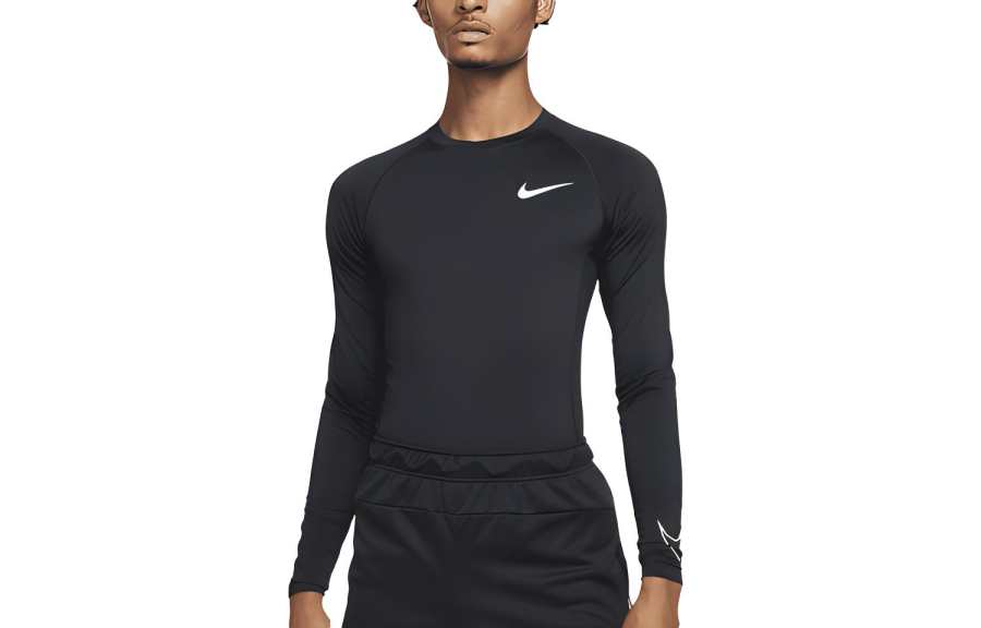 Nike Nike Men's Tight Fit Long Sleeve Top T Shirt Men's Obsidian Color