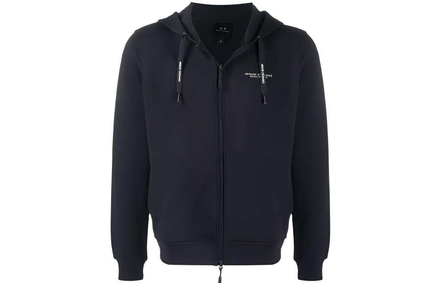 ARMANI EXCHANGE 【Previous Season】logo print zipped hoodie