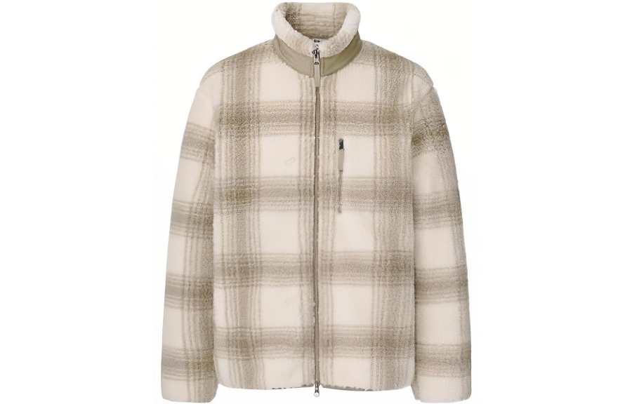 UNIQLO Jackets Men's Beige Stand Collar Moderate Other