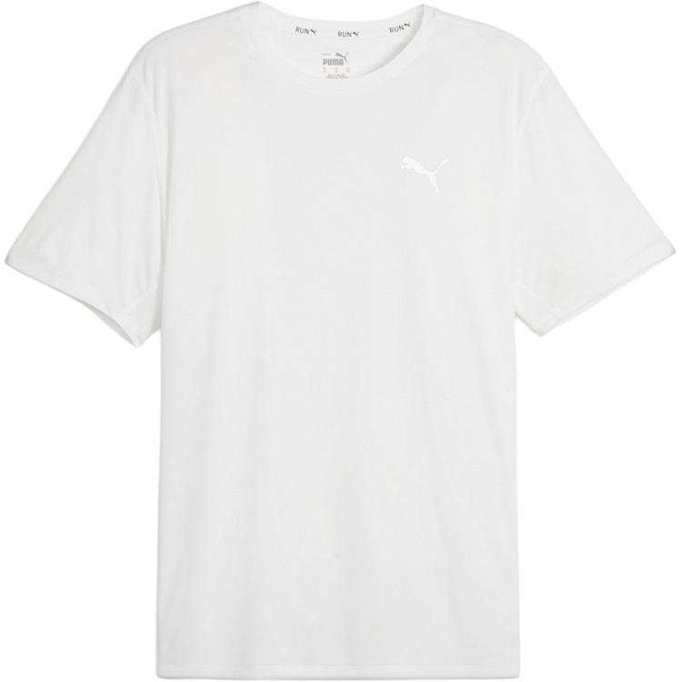 PUMA T Shirts Men's White Crew Neck Moderate Straight Fit