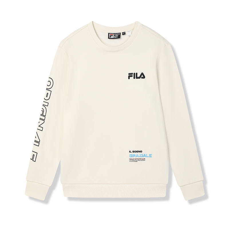 FILA Sweatshirts Men's Mist Lotus White Crew Neck Moderate
