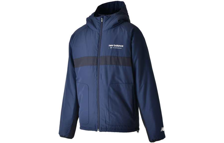 New Balance New Balance Jackets Men's Navy Blue Hooded Moderate Straight Fit
