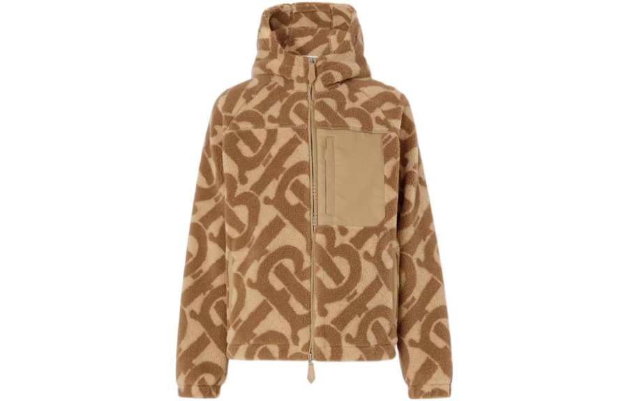 Burberry Monogram Fleece Jacquard Hooded Top
