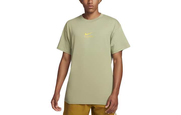 Nike Nike T Shirts Men's Oil Green Crew Neck Moderate Straight Fit