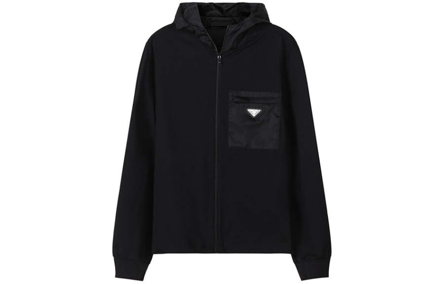 PRADA PRADA Jackets Men's Black Hooded Thin Other