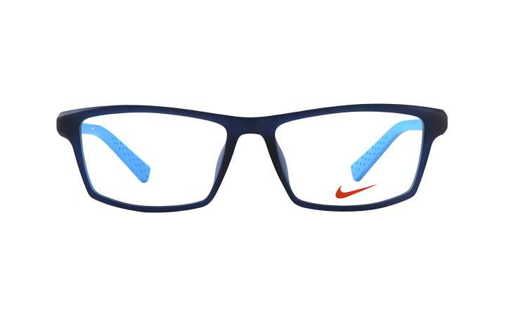 Nike Nike Plate Frame Rectangular Eyeglass Frames Unisex Blue
