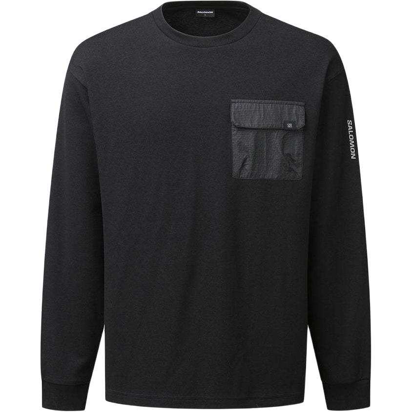 SALOMON Sweatshirts Men's Black Crew Neck Moderate Other