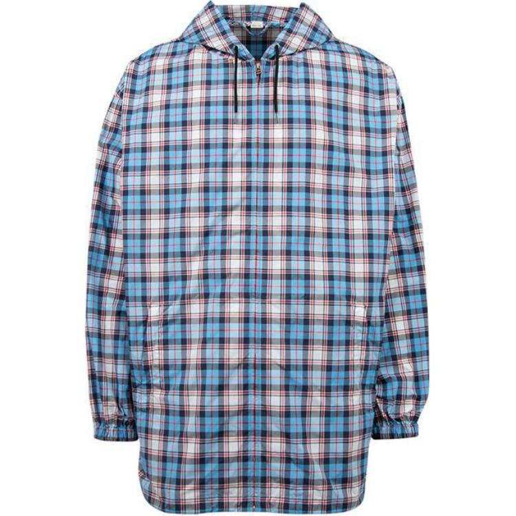 GUCCI Jackets Men's Blue Hooded Moderate Other