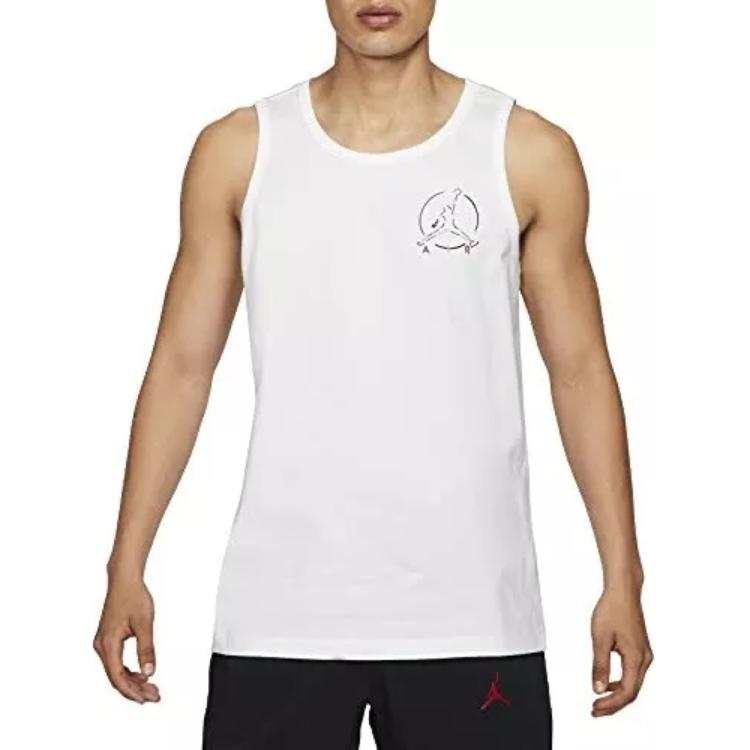Jordan Jordan Tank Tops Men's White Crew Neck Moderate Straight Fit