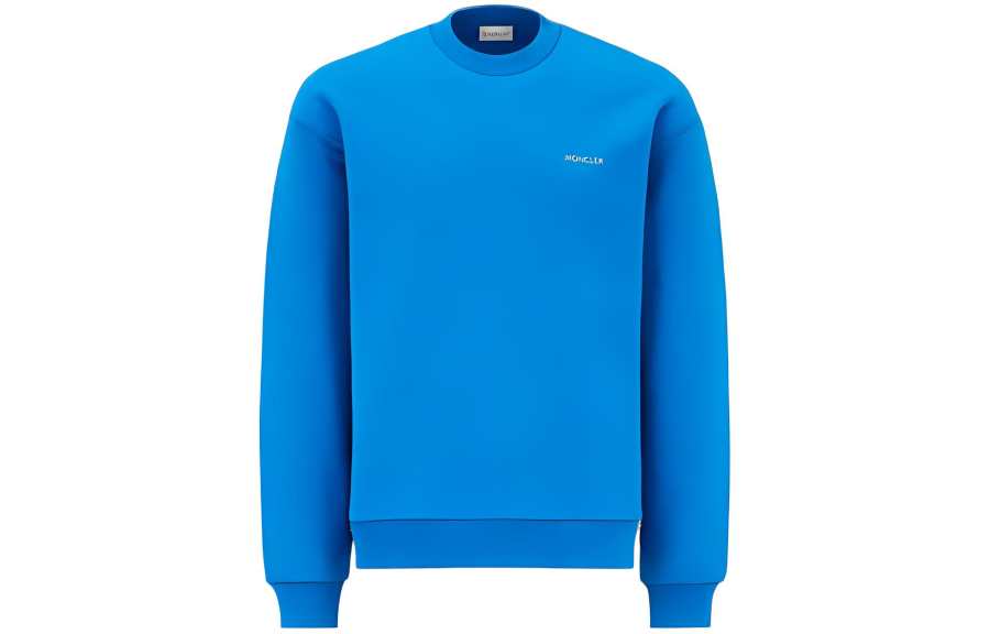 Moncler Sweatshirts Men's Blue Crew Neck Moderate