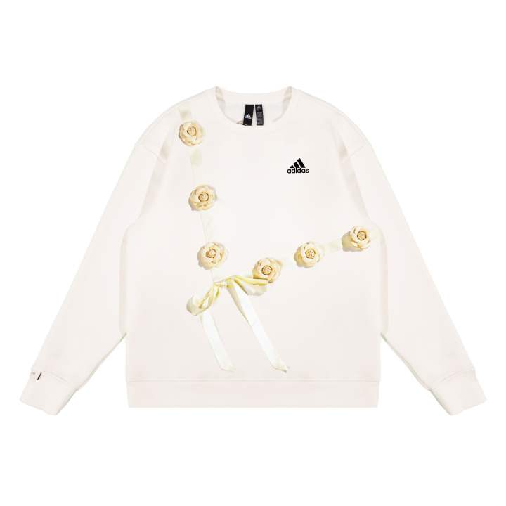 Adidas Adidas Sweatshirts Unisex White Crew Neck Moderate Regular