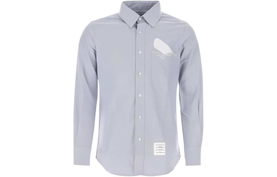 THOM BROWNE THOM BROWNE THOM BROWNE FW23 Shirts Men's Light Blue Pointed Collar Moderate Other