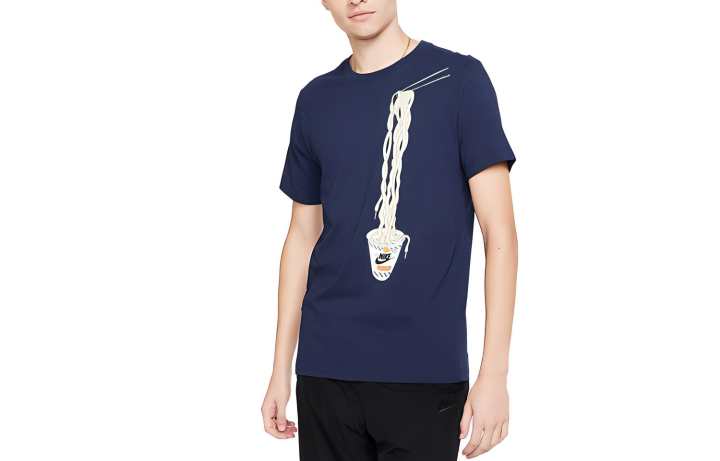 Nike Nike T Shirts Men's Blue Crew Neck Moderate Straight Fit