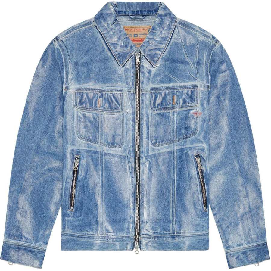 DIESEL DIESEL Jackets Men's Blue Lapel Moderate Other