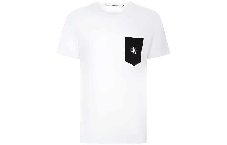 Calvin Klein T Shirts Men's White Crew Neck Moderate