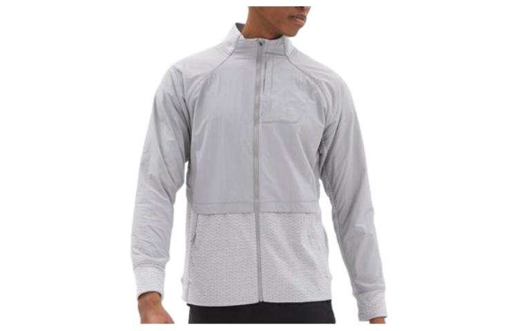 New Balance New Balance Jackets Men's Gray Stand Collar Moderate Straight Fit