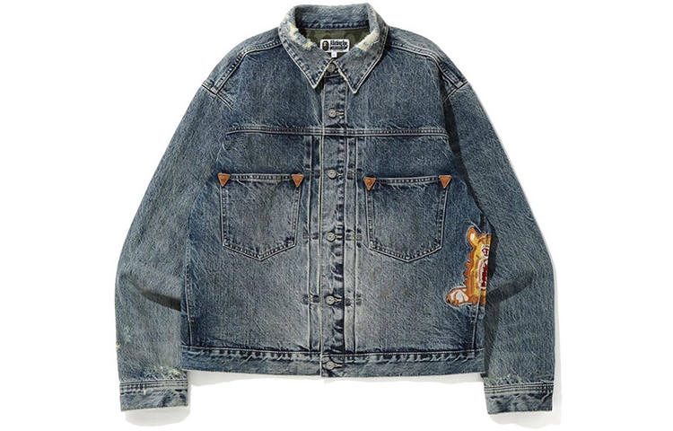A BATHING APE Bape Tiger Heavy Wash Miner Denim Jacket