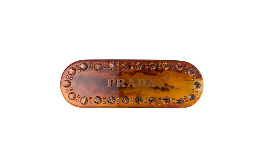 PRADA 【Replicated_PM】logo-lettering hair clip