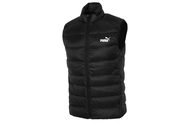 PUMA Down Vests Men's Black Stand Collar Thickened And Fleece Lined Other